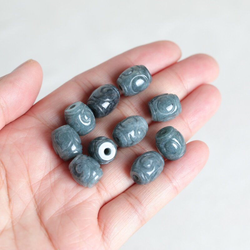 Earrings - 5PC Natuurlijke Blauwe Water Jade Rimpel