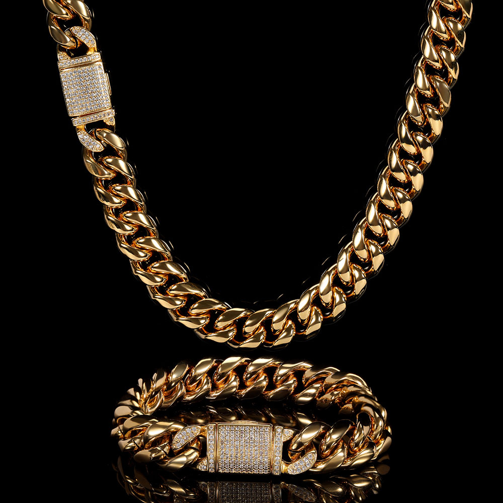 Cuban Link Chain 12Mm - 12Mm Miami Mens Cubaanse Schakel Ketting