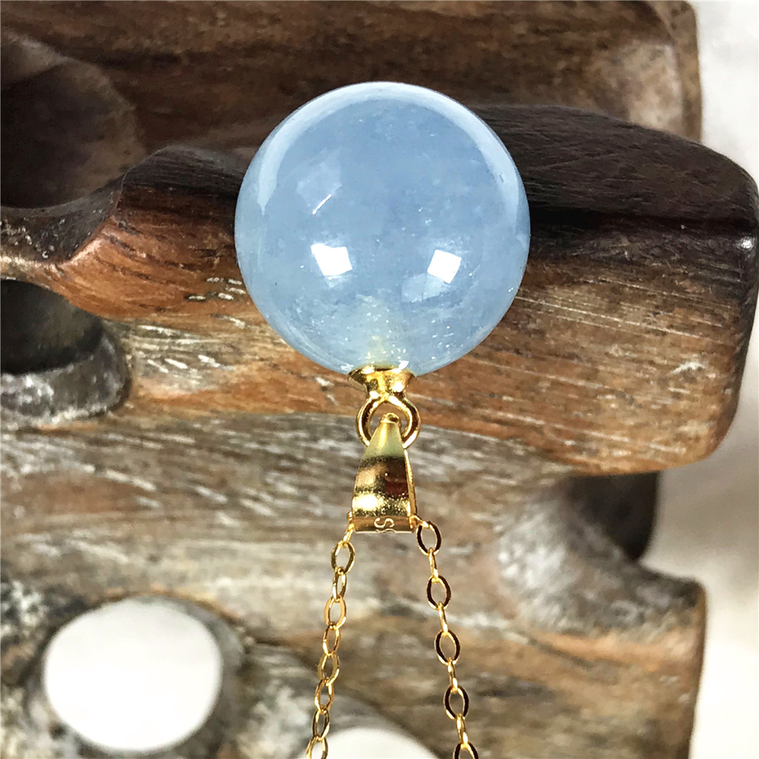13Mm Natuurlijke Blauwe Aquama - 925 Sterling Silver Chain Necklace Men recensie en prijs