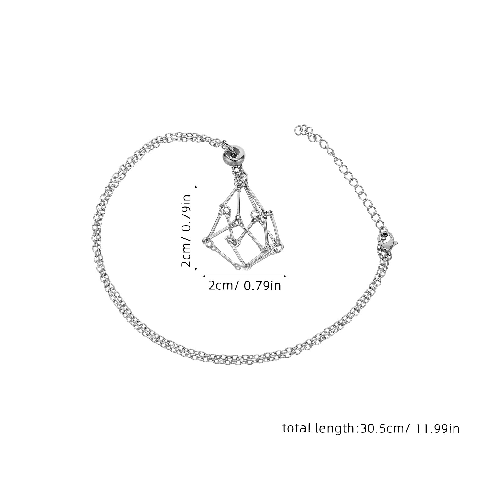 Halsketting van roestvrij staa - Crystal Pendant Necklace Natural Stone recensie en prijs