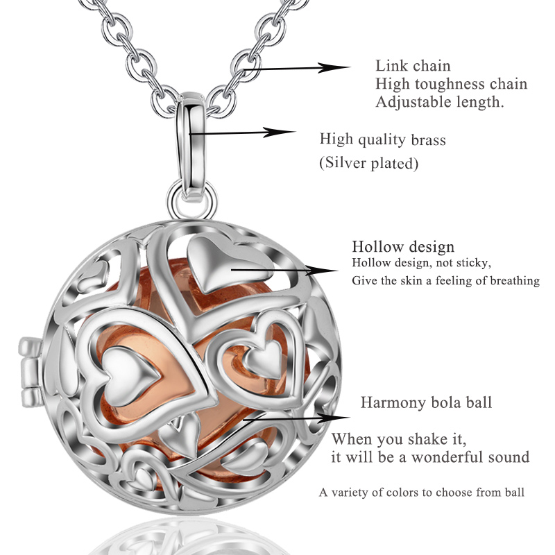 Eudora 20mm Harmonie Bal Hange - Heart Locket Necklace Photo recensie en prijs