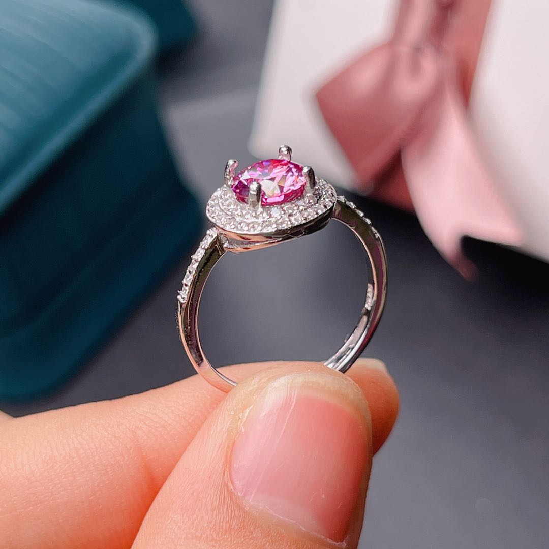 Nieuwe Knetterende Roze Moissa - Moissanite Engagement Ring 1 Carat recensie en prijs