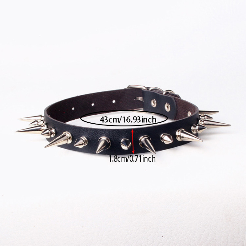 Punk Lange Spike Choker Kunstl - Goth Punk Spike Choker recensie en prijs
