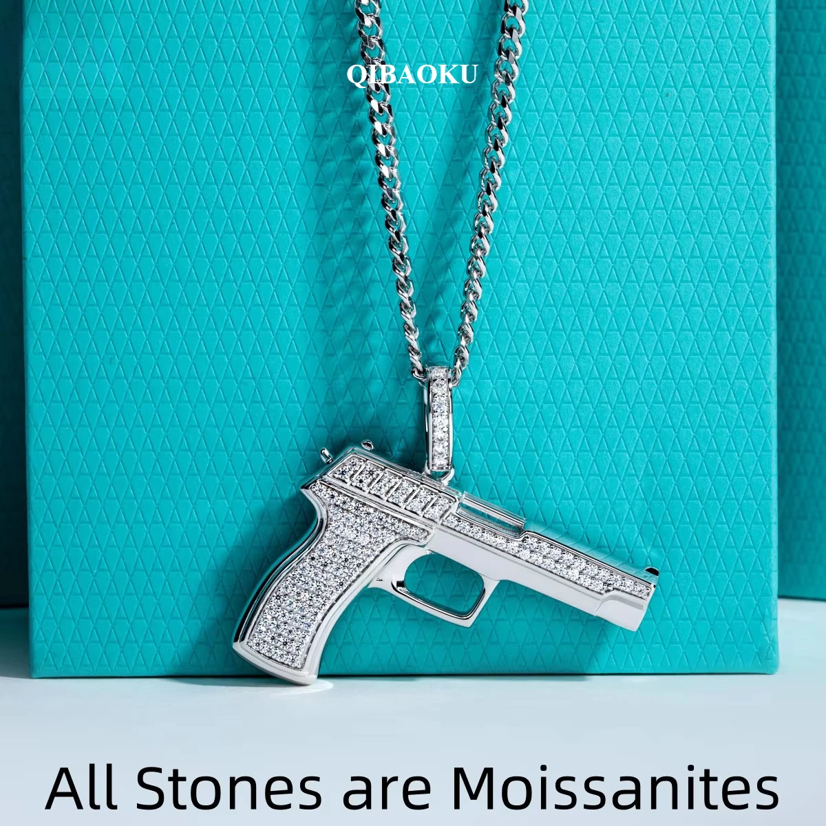 FCGJHW Moissanite Gun Hanger,  - 925 Sterling Silver Chain Necklace Men recensie en prijs