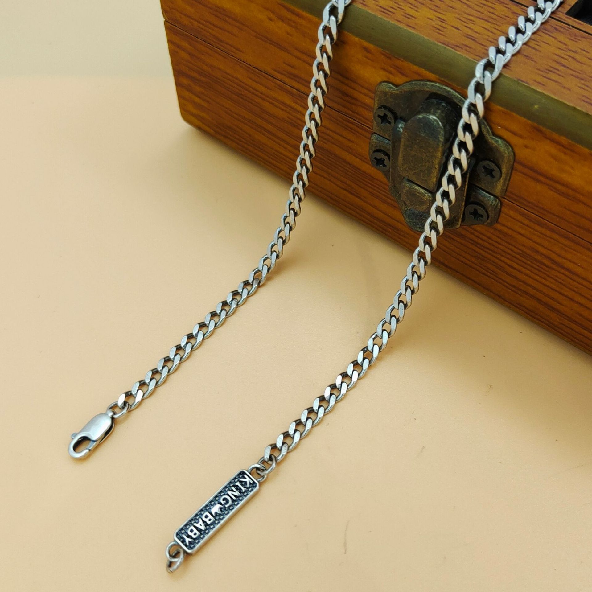 S925 sterling zilveren trendy  - 925 Sterling Silver Chain Necklace Men recensie en prijs