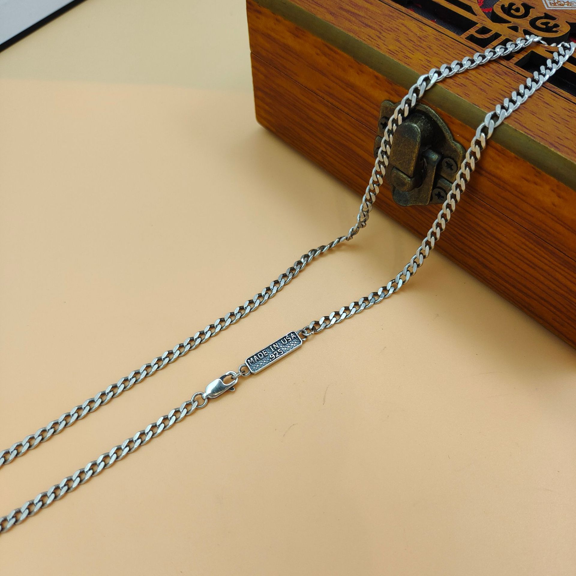 S925 sterling zilveren trendy  - 925 Sterling Silver Chain Necklace Men recensie en prijs