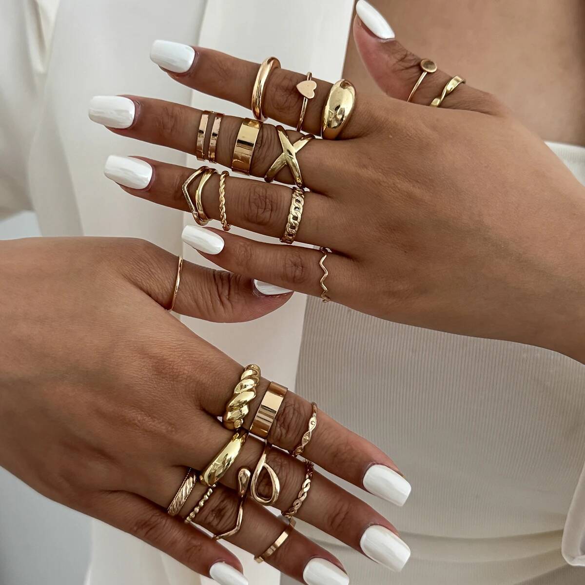 SHIXIN 24 stks/set Trendy Onre - Vintage Punk Knuckle Rings Set recensie en prijs